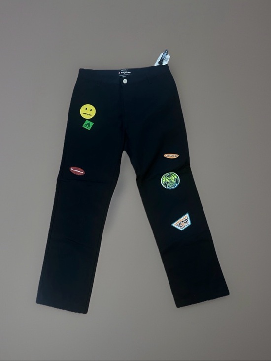 Airwalk Other - Forever 21 X Airwalk Black Patchwork Straight Leg Pants with Patches 32/30 NWT